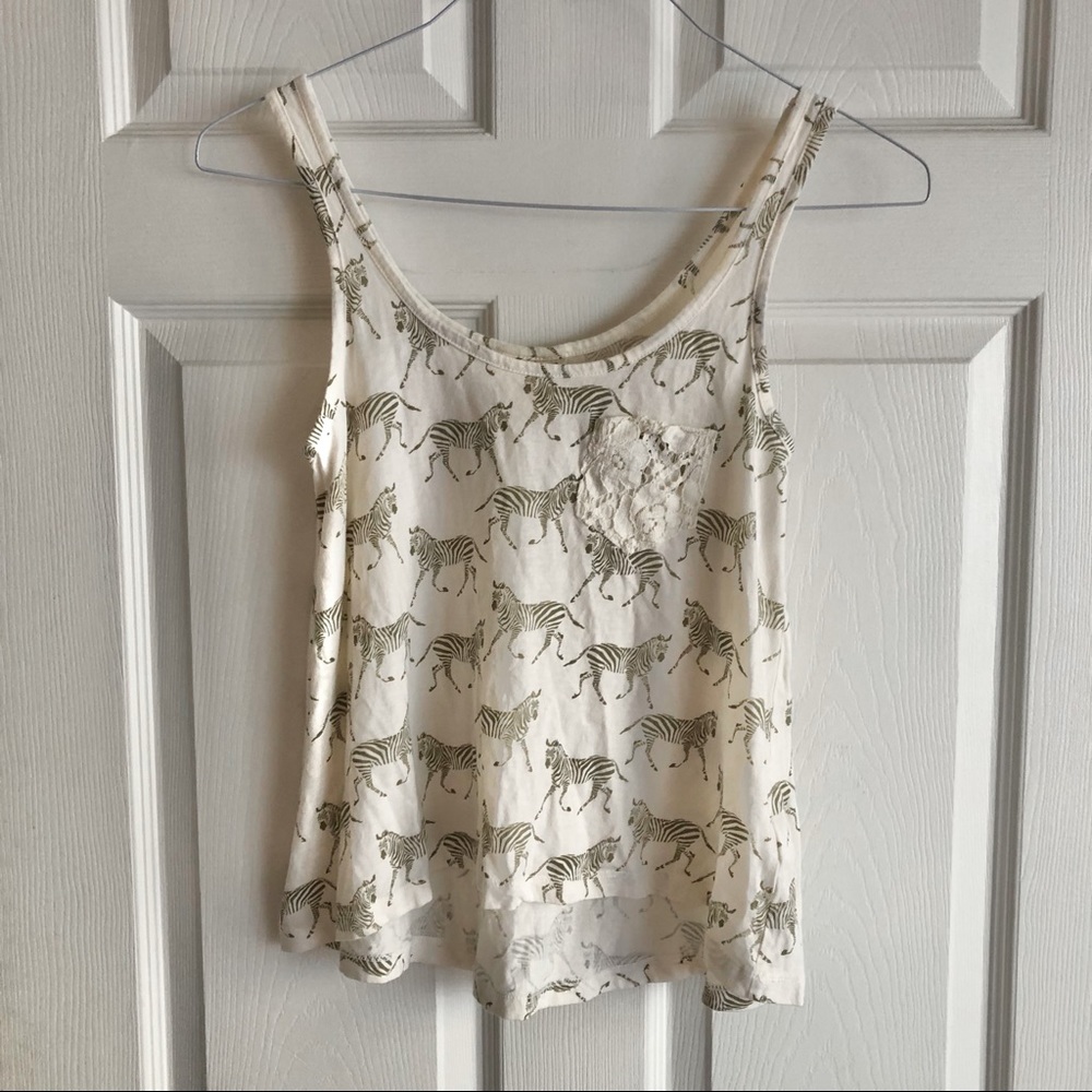 Tommy Girl Zebra Tank Top Small